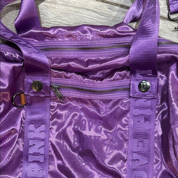 Vintage Y2K Metallic Purple PINK Victoria's Secret Duffle/Carry-on Bag - Picture 2 of 10
